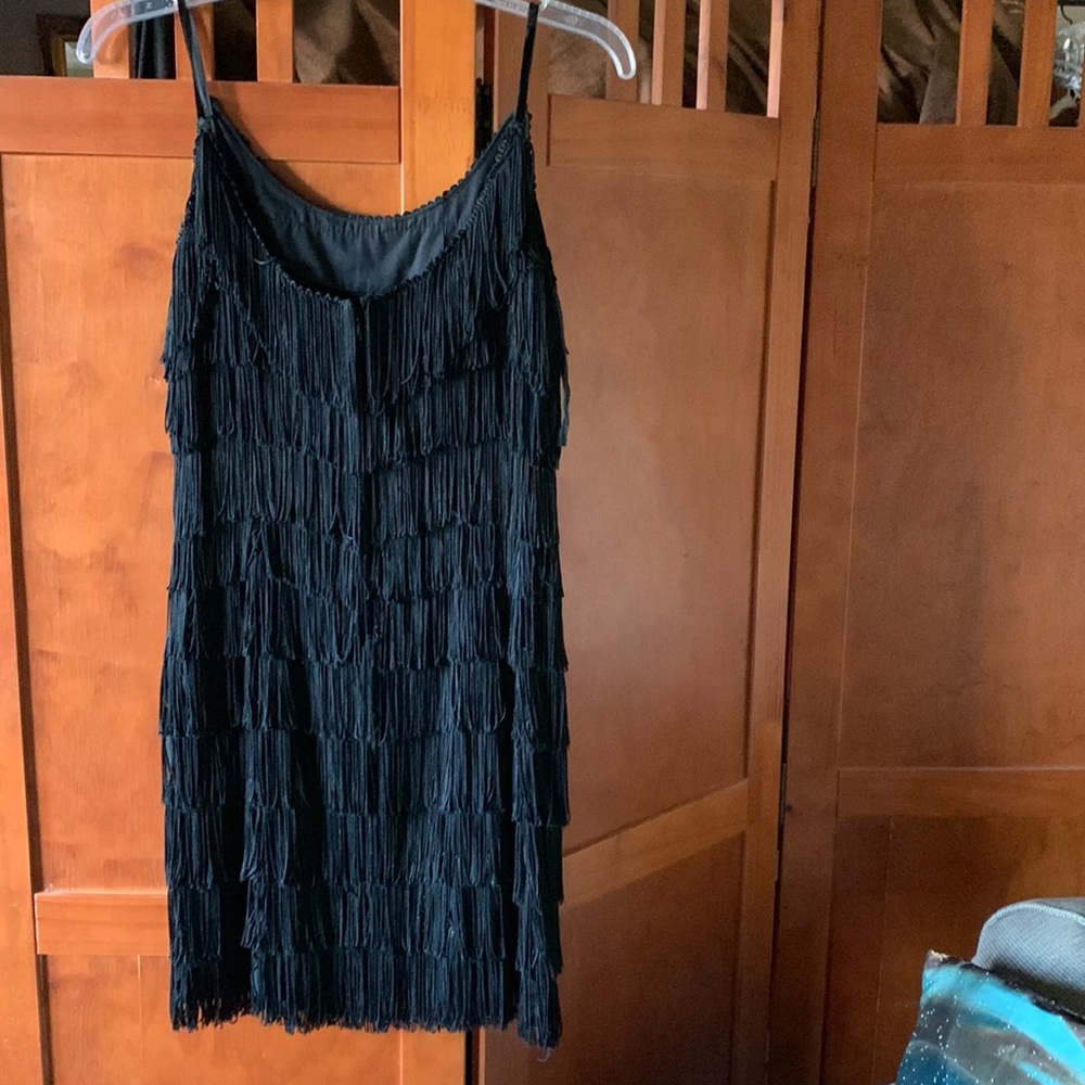 🚨SOLD ELSEWHERE!🚨Vintage Flapper Style Dress with Velvet Straps - Picture 5 of 8